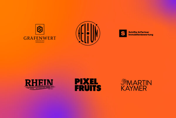 Logofolio mit Logo Designs für Grafenwert Immobilien, Helium, Schiffer & Partner, Rhein Spielautomaten, Pixel Fruits